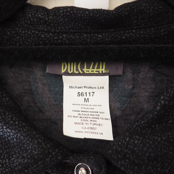 Dolcezza Wearable Art Long Sleeve Button Down Blouse sz M - Picture 3 of 6